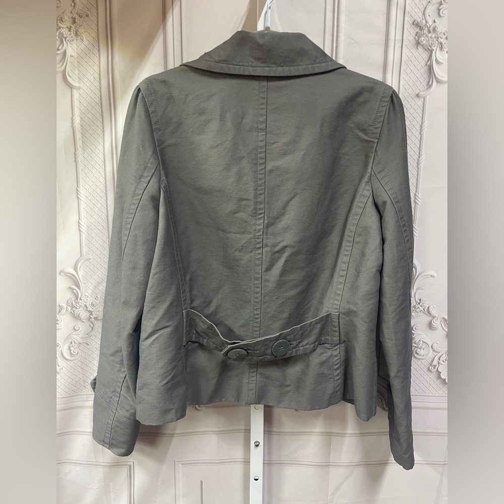 Old Navy Charcoal Double-Breasted Cotton Short Large Jacket Coat Women's - Picture 8 of 8